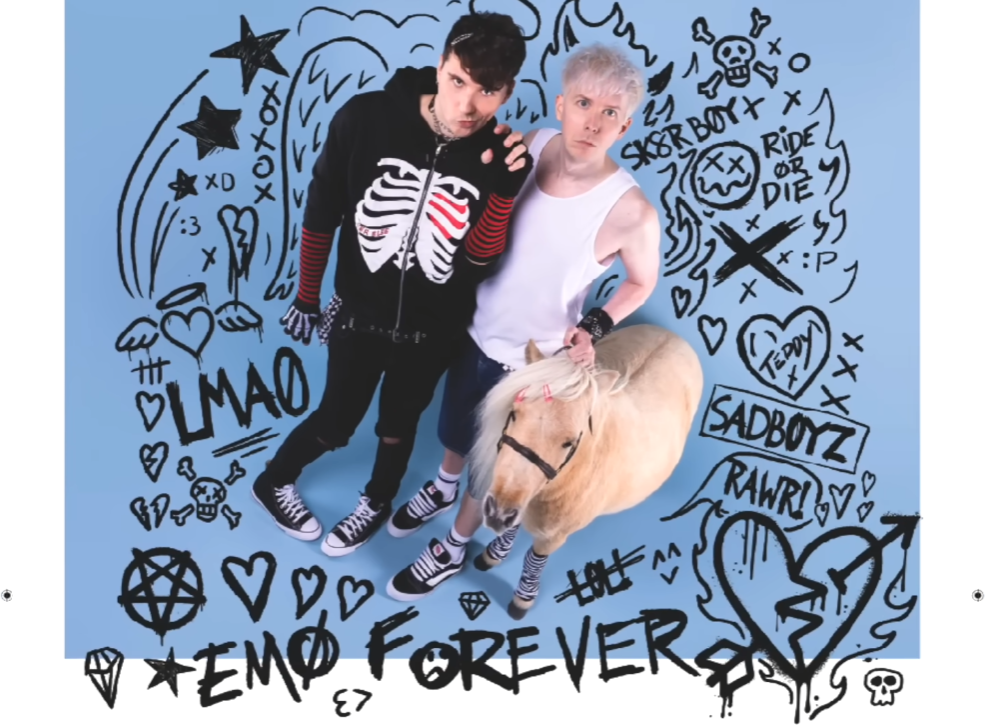 dan and phil tiny horse calendar emo vs skater