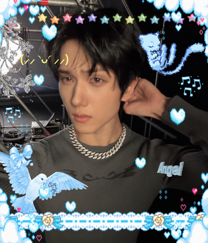 park jisung from nct dream, a selfie of him with cute gifs i added